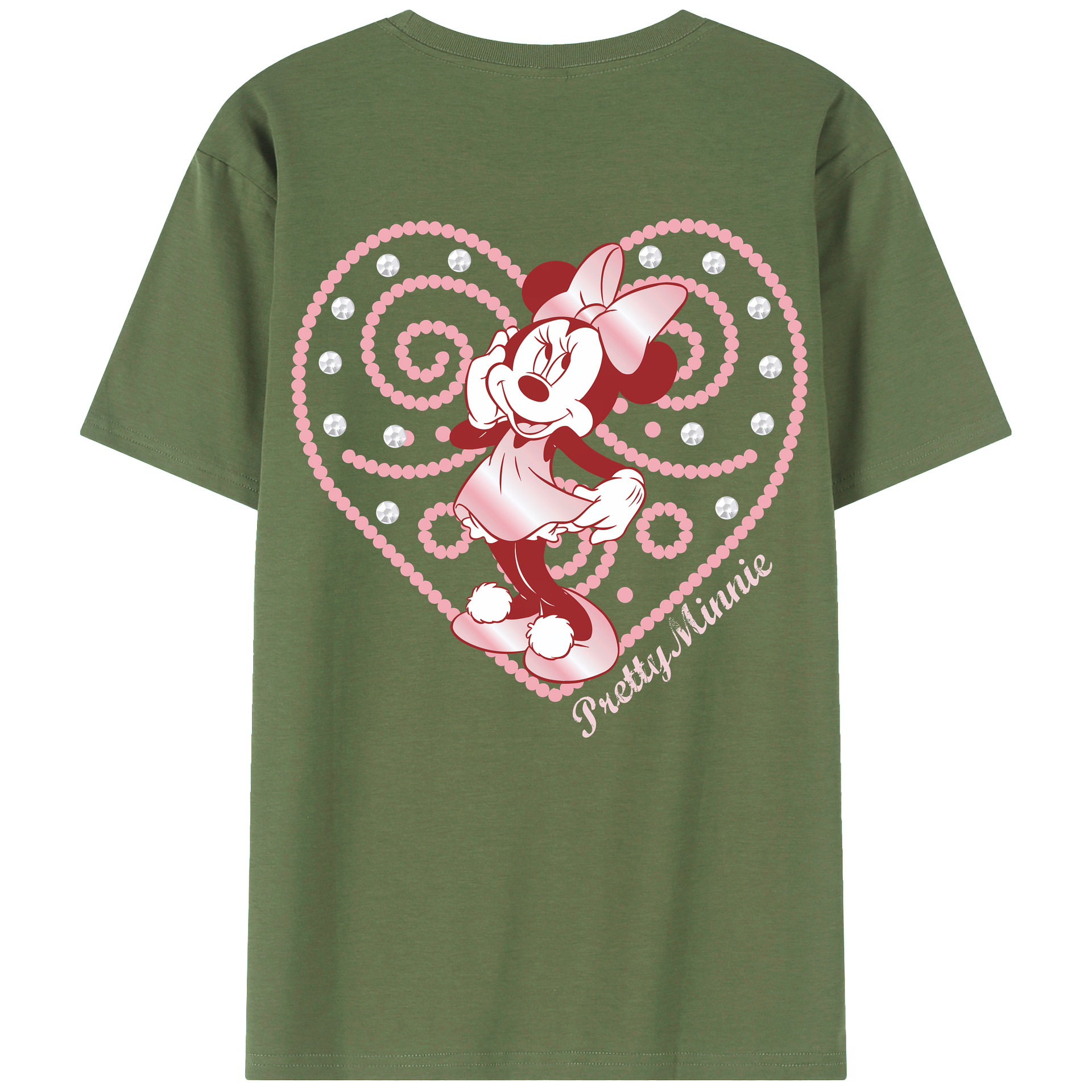 ミッキーマウス Mickey Mouse 綿100％ メンズ半袖Tシャツ（バックプリント） 通気性